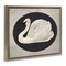 Stupell Industries Vintage Swan in Rounded Oval Floating Frame By Lettered and Lined